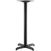 Lancaster Table & Seating Excalibur 22" x 22" Cross Black Outdoor Table Base with 3" Bar Height Column and FLAT Tech Equalizer Table Levelers