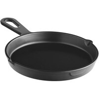 American Metalcraft MFP81 8 1/2" Black Round Faux Cast Iron Melamine Fry Pan Server