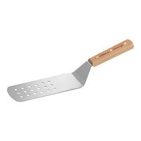 Dexter-Russell 16311 8" x 3" Perforated Turner - Beechwood Handle