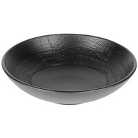 Elite Global Solutions B30369-B Denali 17 oz. Matte Black Embossed Melamine Bowl - 6/Case