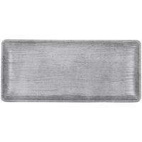 Elite Global Solutions B20378-CM Denali 11 3/8" x 5 1/8" Cement Embossed Rectangular Melamine Plate - 6/Case