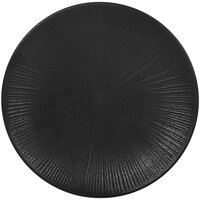 Elite Global Solutions Hermosa 10 1/4" Matte Black Embossed Coupe Melamine Plate B379103-B - 6/Case