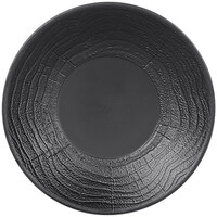 Elite Global Solutions B20365-B Denali 6 1/4" Matte Black Embossed Coupe Melamine Plate - 6/Case