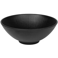 Elite Global Solutions Hermosa 67 oz. Matte Black Embossed Melamine Bowl B382950-B - 6/Case