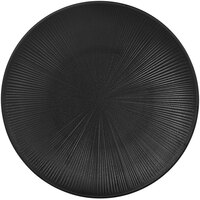 Elite Global Solutions Hermosa 13" Matte Black Embossed Coupe Melamine Plate B380130-B - 6/Case