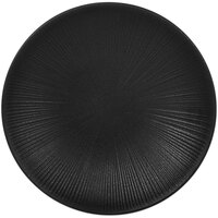 Elite Global Solutions Hermosa 8 1/4" Matte Black Embossed Coupe Melamine Plate B379825-B - 6/Case