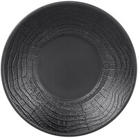 Elite Global Solutions B20294-B Denali 8 1/2" Matte Black Embossed Coupe Melamine Plate - 6/Case