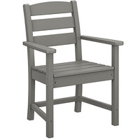 POLYWOOD TLD200GY Lakeside Slate Grey Dining Arm Chair