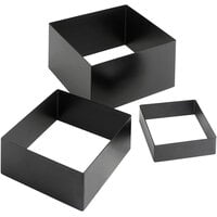 American Metalcraft Geo 3-Piece Square Black Satin Display Stand Set