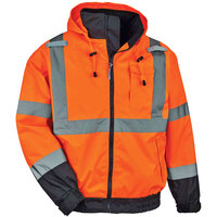 Ergodyne 24467 GloWear 8379 Orange Type R Class 3 Hi-Vis Fleece-Lined Bomber Jacket - 3XL