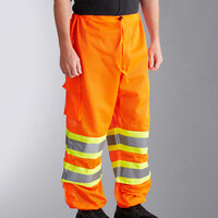 Ergodyne 22865 GloWear 8911 Orange Class E Two-Tone Pants - Large/Extra Large