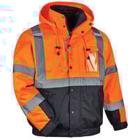 Ergodyne GloWear 8381 Orange Type R Class 2 Hi-Vis 4-in-1 Bomber Jacket
