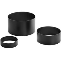 American Metalcraft Geo 3-Piece Round Black Satin Display Stand Set