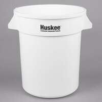 Continental 2000WH Huskee 20 Gallon White Round Trash Can