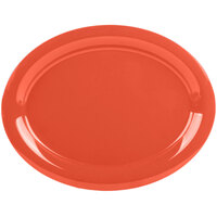 GET OP-135-RO Diamond Mardi Gras 13 1/2" x 10 1/4" Rio Orange Oval Melamine Platter - 12/Case