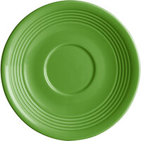 Acopa Capri 6" Palm Green Stoneware Saucer - 36/Case