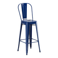 Lancaster Table & Seating Alloy Series Sapphire Outdoor Cafe Barstool