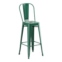 Lancaster Table & Seating Alloy Series Emerald Green Outdoor Cafe Barstool