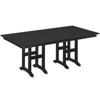 POLYWOOD Farmhouse 37" x 72" Black Dining Height Table