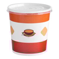 Choice 16 oz. Double Poly-Coated Paper Soup / Hot Food Cup with Vented Plastic Lid - 250/Case