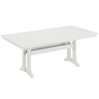 POLYWOOD Farmhouse Trestle 37" x 72" White Dining Height Table