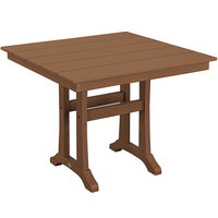 POLYWOOD Farmhouse Trestle 37" Teak Dining Height Table