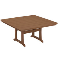 POLYWOOD Farmhouse Trestle 59" Teak Dining Height Table