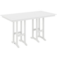 POLYWOOD Farmhouse 37" x 72" White Bar Height Table