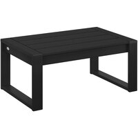 POLYWOOD Edge 34 7/8" x 22 3/8" Black Coffee Table