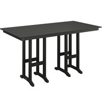 POLYWOOD Farmhouse 37" x 72" Black Bar Height Table