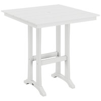 POLYWOOD Farmhouse Trestle 37" White Bar Height Table