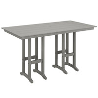 POLYWOOD Farmhouse 37" x 72" Slate Grey Bar Height Table