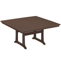 POLYWOOD Farmhouse Trestle 59" Mahogany Dining Height Table