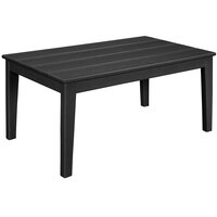 POLYWOOD Newport 22" x 36" Black Coffee Table