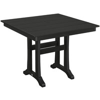 POLYWOOD Farmhouse Trestle 37" Black Dining Height Table