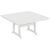 POLYWOOD Farmhouse Trestle 59" White Dining Height Table