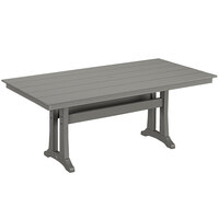 POLYWOOD Farmhouse Trestle 37" x 72" Slate Grey Dining Height Table