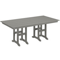 POLYWOOD Farmhouse 37" x 72" Slate Grey Dining Height Table