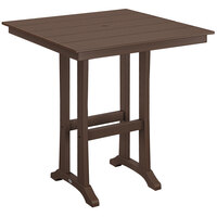 POLYWOOD Farmhouse Trestle 37" Mahogany Bar Height Table