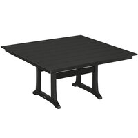 POLYWOOD Farmhouse Trestle 59" Black Dining Height Table