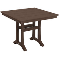 POLYWOOD Farmhouse Trestle 37" Mahogany Dining Height Table