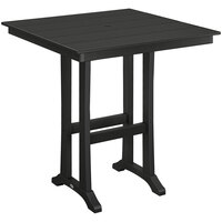 POLYWOOD Farmhouse Trestle 37" Black Bar Height Table