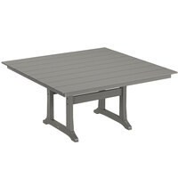 POLYWOOD Farmhouse Trestle 59" Slate Grey Dining Height Table