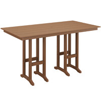 POLYWOOD Farmhouse 37" x 72" Teak Bar Height Table