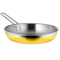 Bon Chef Country French X 1.63 Qt. Yellow Stainless Steel Long Handle Saute Pan / Skillet - 71307-CF2-Y