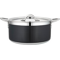 Bon Chef Country French X 5.69 Qt. Black Stainless Steel Pot - 71303-CF2-B