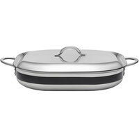 Bon Chef Country French X 5 Qt. Black Stainless Steel Roasting Pan - 71023-CF2-B