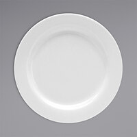 Oneida Tundra by 1880 Hospitality F1400000152 10 1/2" Round Warm White Wide Rim China Plate - 12/Case