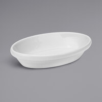 Oneida Tundra by 1880 Hospitality F1400000644 9 oz. Oval Warm White Nesting China Casserole Dish - 24/Case