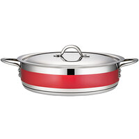 Bon Chef Country French X 6 Qt. Red Stainless Steel Brazier Pot - 71030-CF2-R